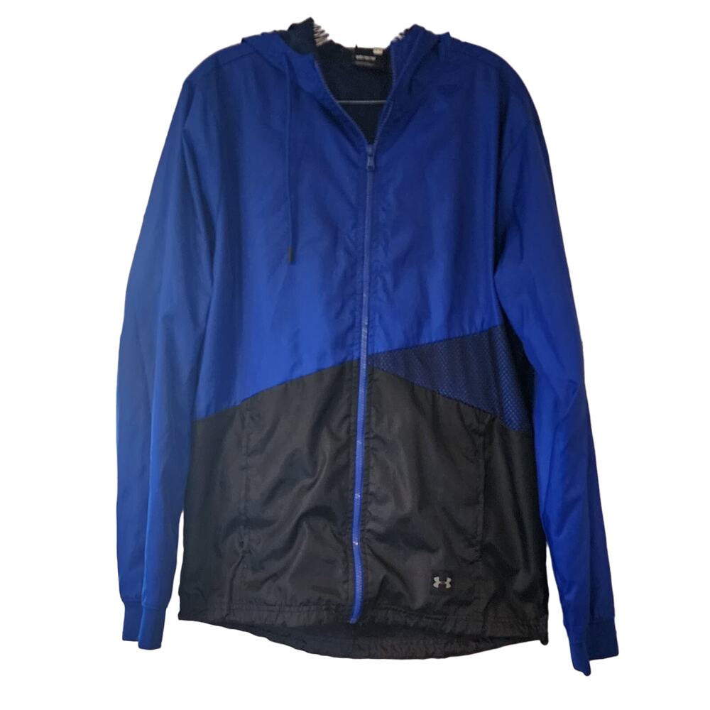 Under Armour Men's Rain / Windbreaker Blue Black Mesh Accents Size Medium